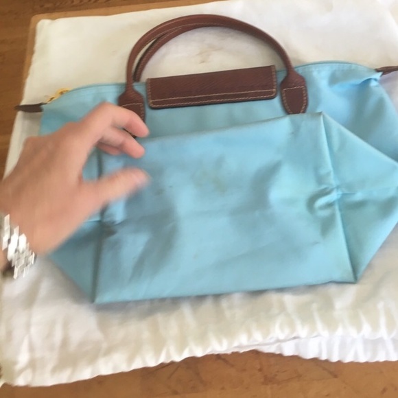 🐎 LONGCHAMP SMALL BLUE “LePliage” TOTE BAG: GUC - Picture 6 of 8